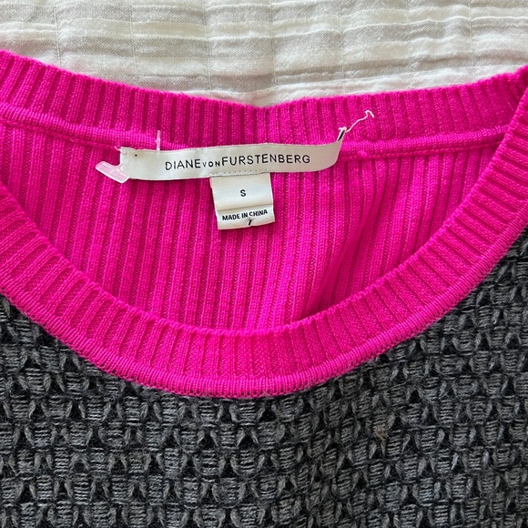DIANE von FURSTENBERG Textured Wool Multicolor Sweater - Picture 5 of 8
